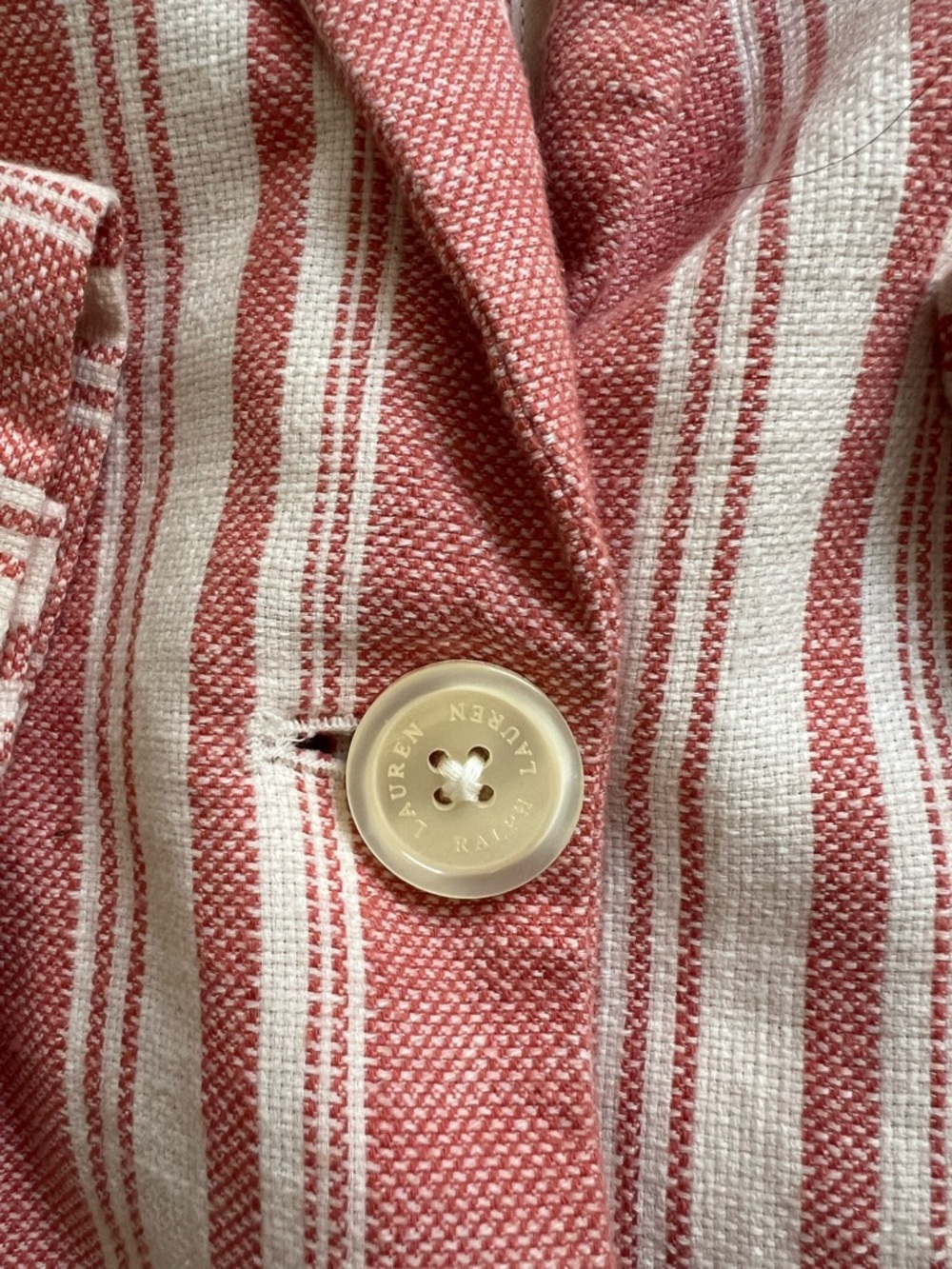 Lauren Ralph Lauren Light weight Striped Cotton Blazer Jacket Size 8 - Picture 6 of 12